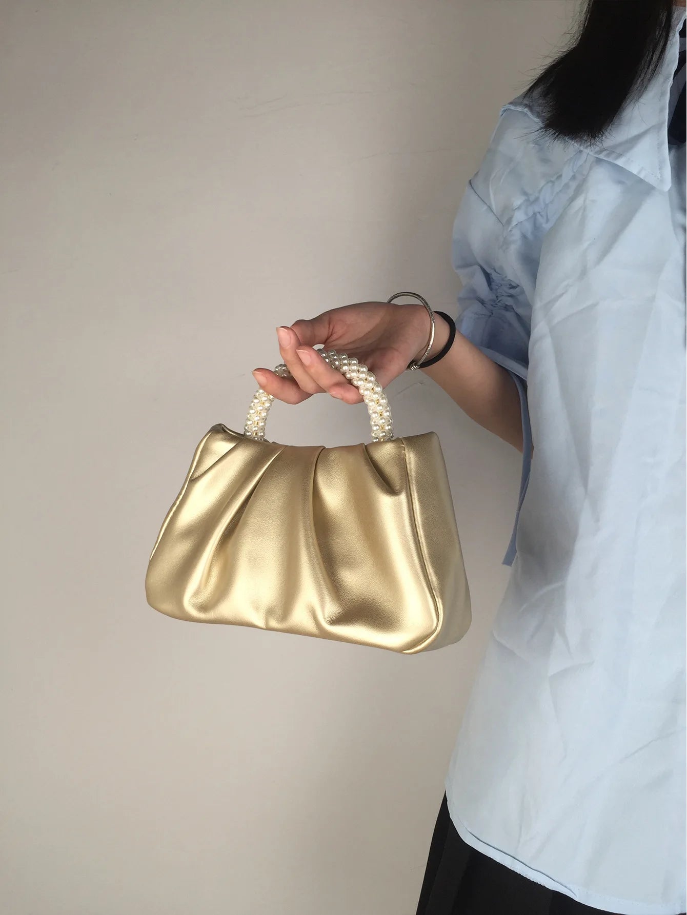 Fashion Pearl Handle Women Dinner Clutch Purse Handbags Luxury Design Ladies Square Shoulder Bags Female Small Messenger Bag