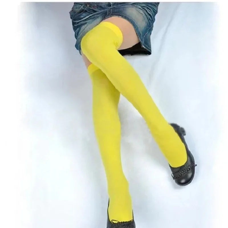 Sexy Black White Soild Color Long Socks Women Over Knee Thigh High Over The Knee Stockings Lolita Ladies Girls Warm Knee Socks