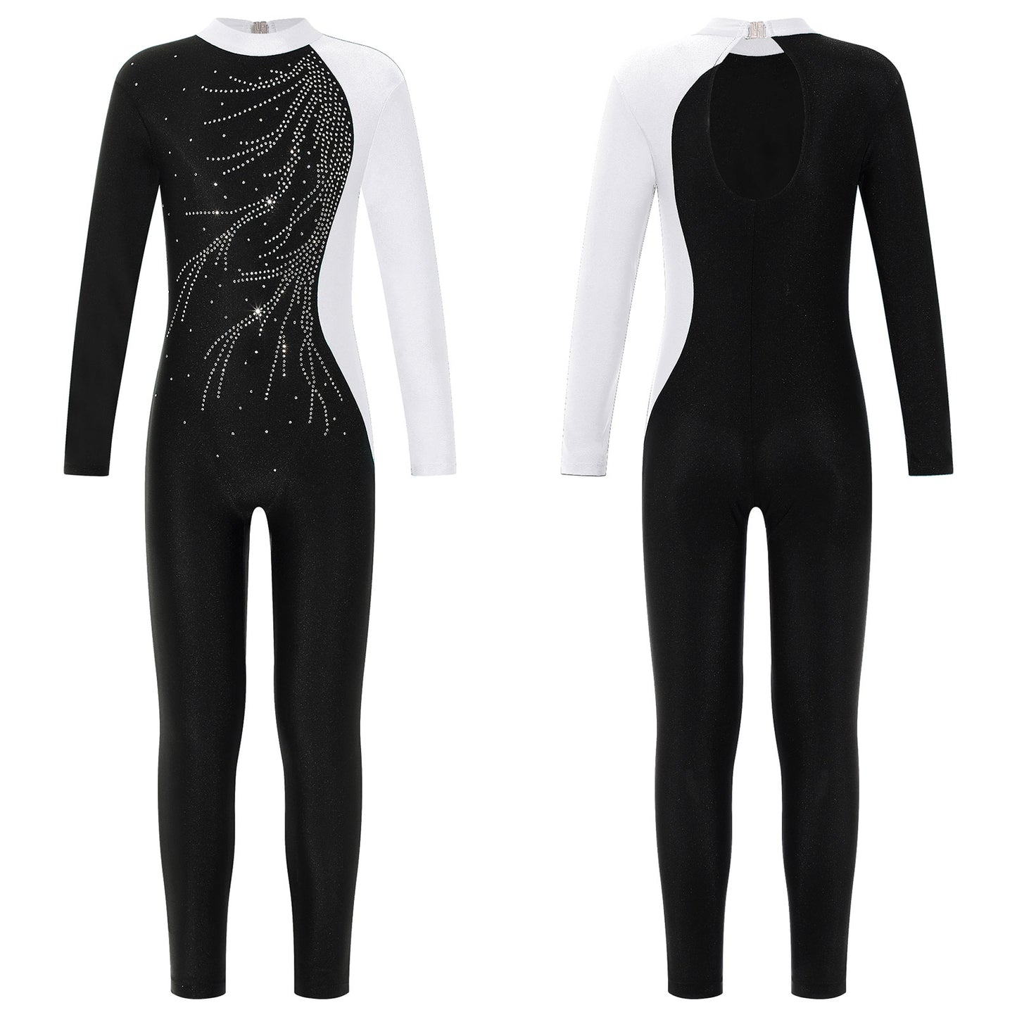 Kids Girls Long Sleeve Gymnastics Leotard Bodysuit Teens Gymnastics Jumpsuit for Girl Children Ballet Dance Costume Dancewear
