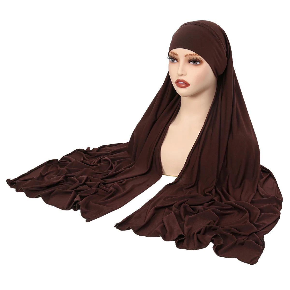 Crystal Hemp Women's Hijab Solid Color Muslim Ladies Turban Soft Elastic Headscarf Middle Eastern Head Wrap Head Scarf