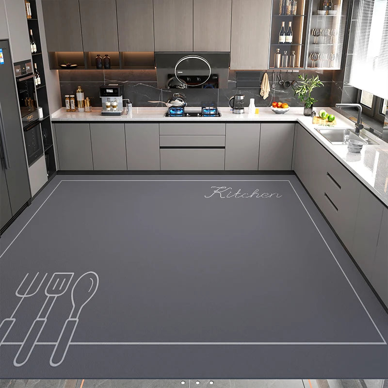 Modern Minimalist Balcony Washable Carpet Large Area Non-slip Floor Mat Anti-oil Anti-fouling Kitchen Rugs Home Pvc Leather Rug