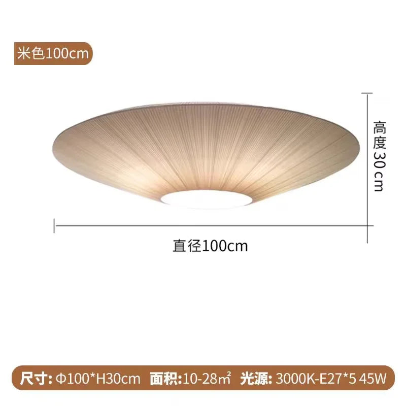 Wabi-sabi Minimalist LED Ceiling Chandeliers Lamps Flush Mount Fabric Pendant Lights Home Decoration Dinning Living Room Bedroom