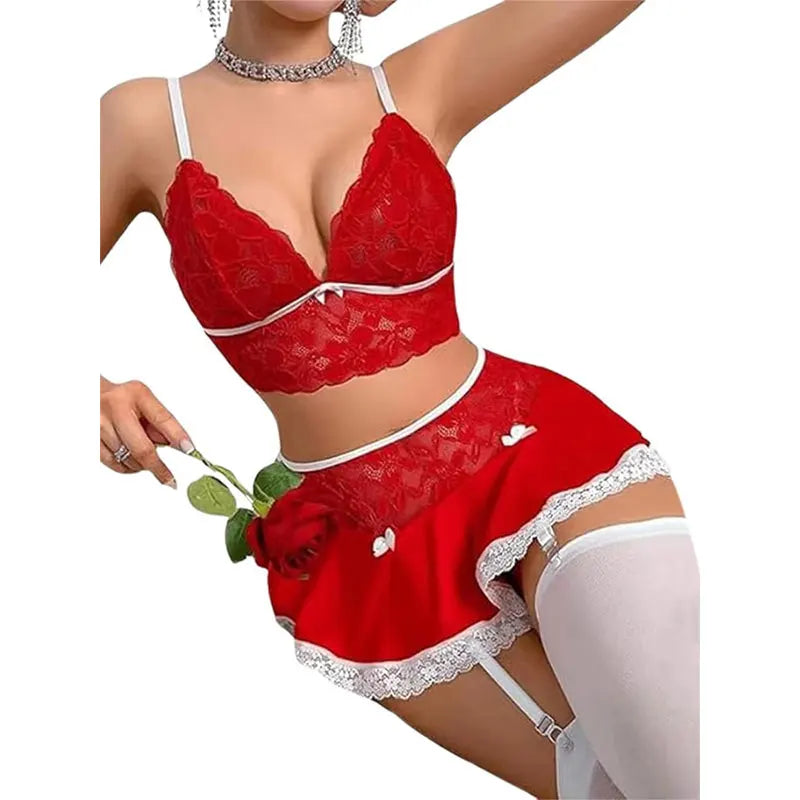 Cosplay Nurse Uniform Erotic Bra Sets Short Skirt With Garter Sexy Costumes Lenceria Sexi Role Play