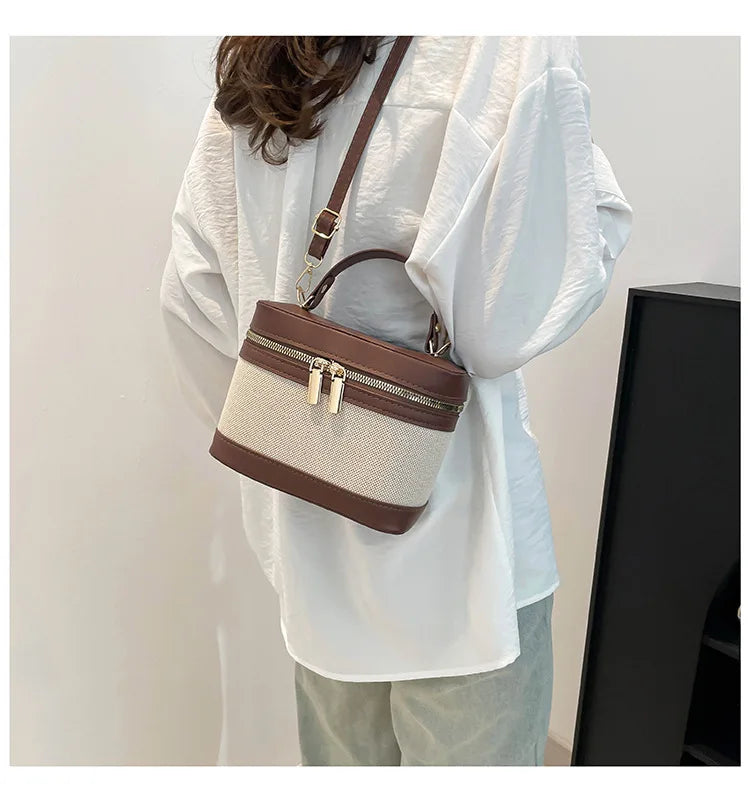 Fashion Round Bucket Bags For Women's Daily Used, Leopard Pattern Crossbody Shoulder Bag For Commuting, Casual Ladies Handbags