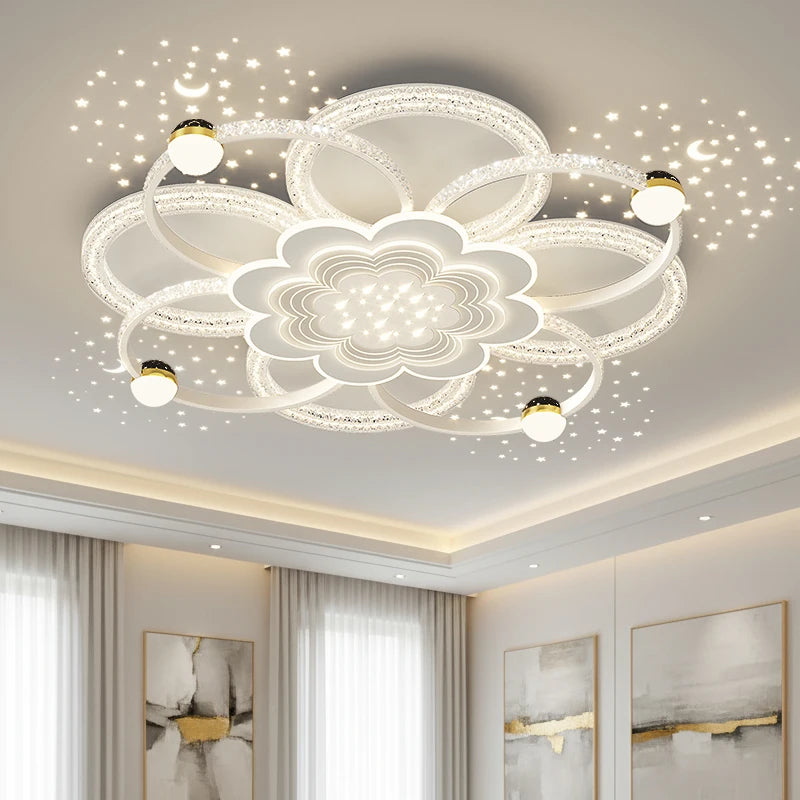 New Model Living Room Starlight Ceiling Lamp - Round Design Luxurious And High-End Modern And Minimalist Style Whirlwind Effect