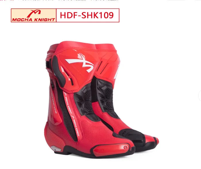 Men's Summer Breathable Racing Boots MOCHA SH109 Motorcycle Boots Breathable Women's Off-road Racing CE Certified Riding Boots