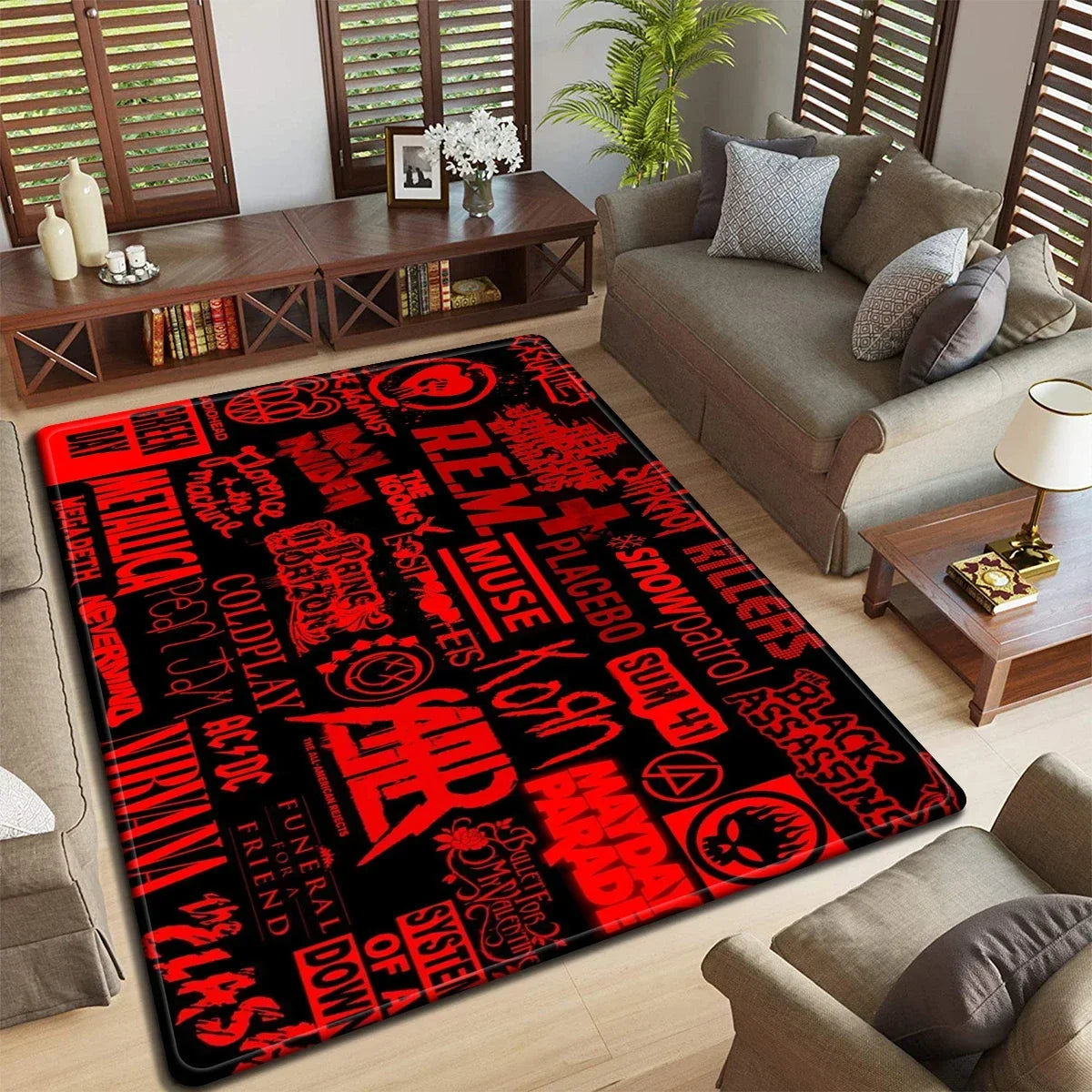 Band logo Music Rock and Roll logo Pattern Carpet Kitchen Mat Doormat Bedroom FloorDecoration LivingRoom Bathroom Anti-slip Rug