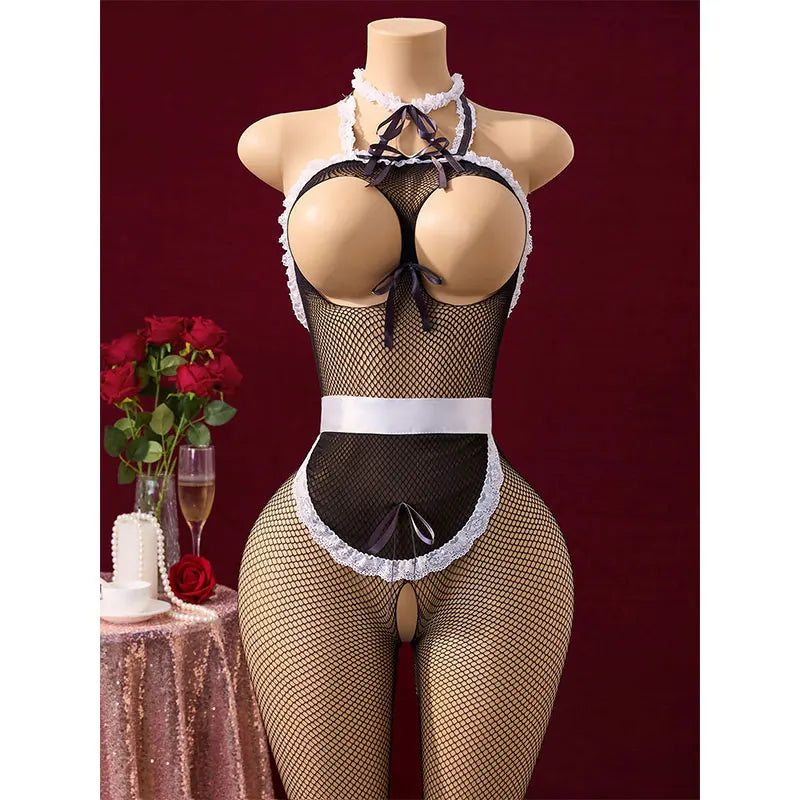 Sexy Leaky Chest Crotchless Curvy Lingerie Sexual Babydoll For Sex 18 Sheer Bodysuit Fishing Net Sleepwear Woman Sexy Outfits