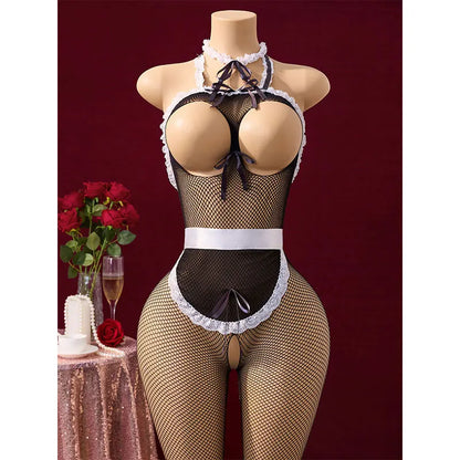 Sexy Leaky Chest Crotchless Curvy Lingerie Sexual Babydoll For Sex 18 Sheer Bodysuit Fishing Net Sleepwear Woman Sexy Outfits