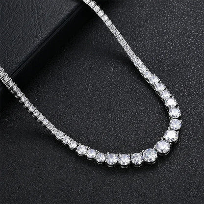 NeeTim Moissanite Tennis Necklace for Women Wedding Jewelry 925 Sterling Silver with Gold Plated Necklaces with Certificate
