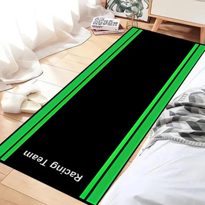 VIKAMA Anti-Slip Racing Motorcycle Mat Long Garage Floor Carpet Cool Display Rug for Home Living Room Decor