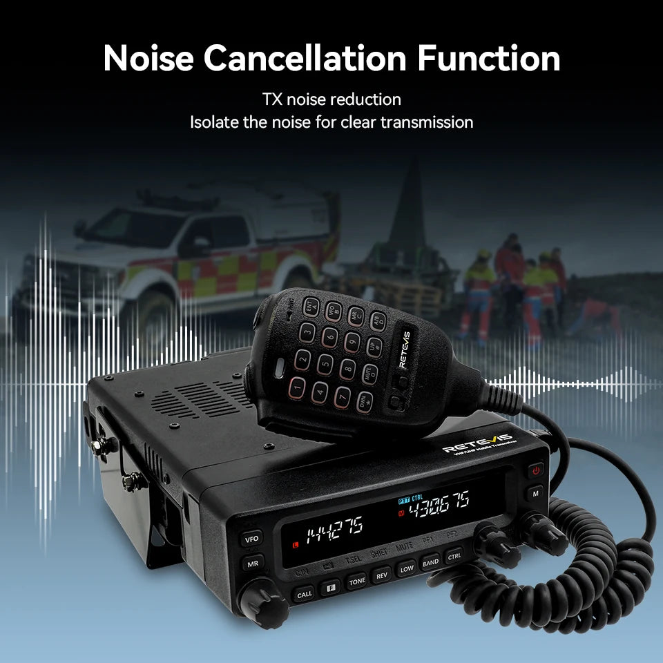 Retevis MA1 Car Radio with Screen 50W VHF UHF Dual Band Ham Radio AM FM Mobile Radio Station Transceiver Multi-band Reception