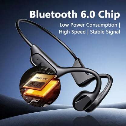 NEW IPX8 Sports Bone Conduction Bluetooth Earphones HiFi Sound Bluetooth 6.0 Wireless Headest with Mic for Swimming Running