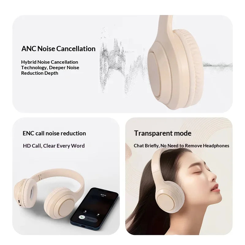 Lenovo Bluetooth 5.3 Earphones Over-ear Foldable Computer Wireless Headphones Gaming Headset 360° Stereo Sound Headset Original