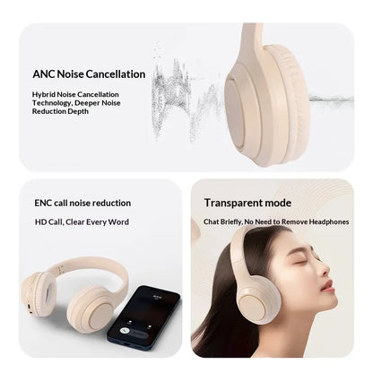 Lenovo Bluetooth 5.3 Earphones Over-ear Foldable Computer Wireless Headphones Gaming Headset 360° Stereo Sound Headset Original