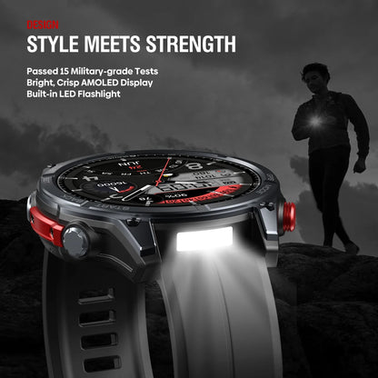 NEW Zeblaze Stratos 4 GPS Smart Watch 1.43 AMOLED Display Built-in Compass Barometric Altimeter Flashlight Voice Call Smartwatch