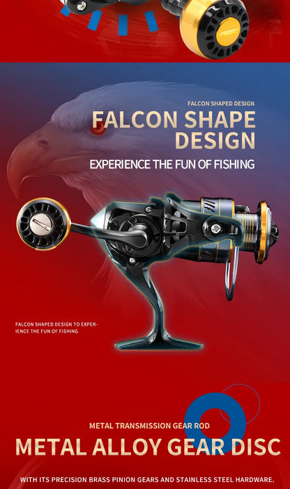 ROOBLINOS HM Spinning Reel 5.2:1 Gear Ratio 22lb Max Drag Metal Bearings Smooth Fishing Reel for Freshwater Saltwater