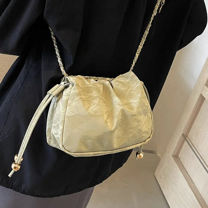 Chain Bag Ladies PU Leather Shoulder Bags Purse for Women Fashion Crossbody Bags Underarm Bag Small Square Satchel Handbag Bolas