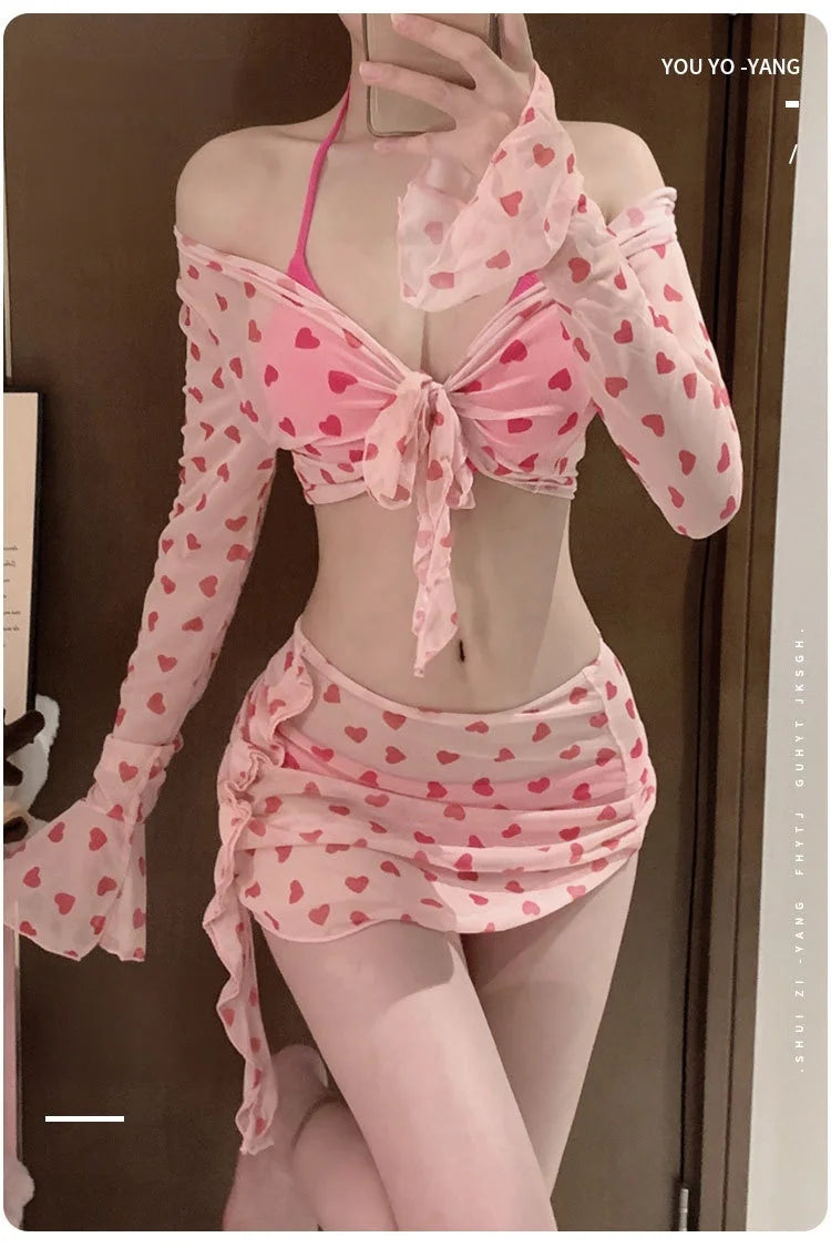 Solid Cute Women Checkered Bikini: Flattering, Slimming  High-Cut Two-Piece Bikini Hot Vacation Swimming Beach