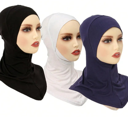 3PCS Muslim Inner Cap Hijab For Women Solid Underscarf Hijab Undercap Scarf Turban Hat Islamic Hijabs Ready To Wear Headcover