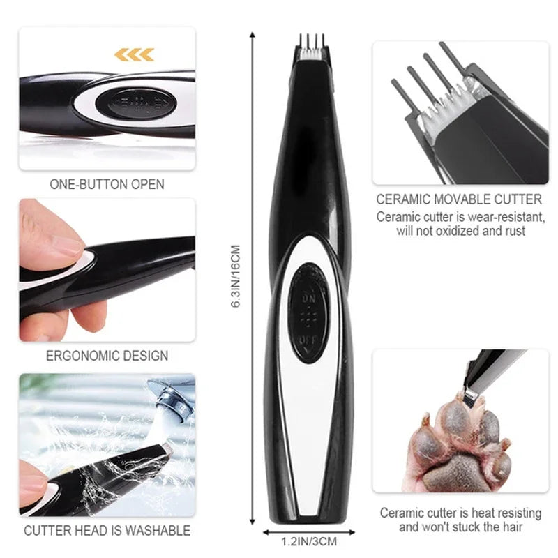 Electric Pet Clipper Grooming Kit for Dogs Reachageable Trimmer Haircut Cat Hair Cutting Remover Quiet Nail Grinder Machine Set