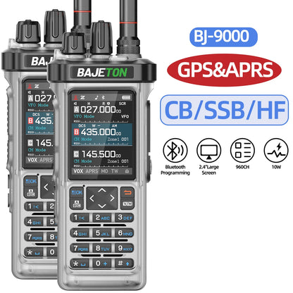 1/2PCS BAJETON BJ-9000 Walkie Talkie 10W AM/FM/CB/LSB/USB/CW Receiver with GPS APRS For Radtel RT-950 PRO RT-950 Two Way Radio