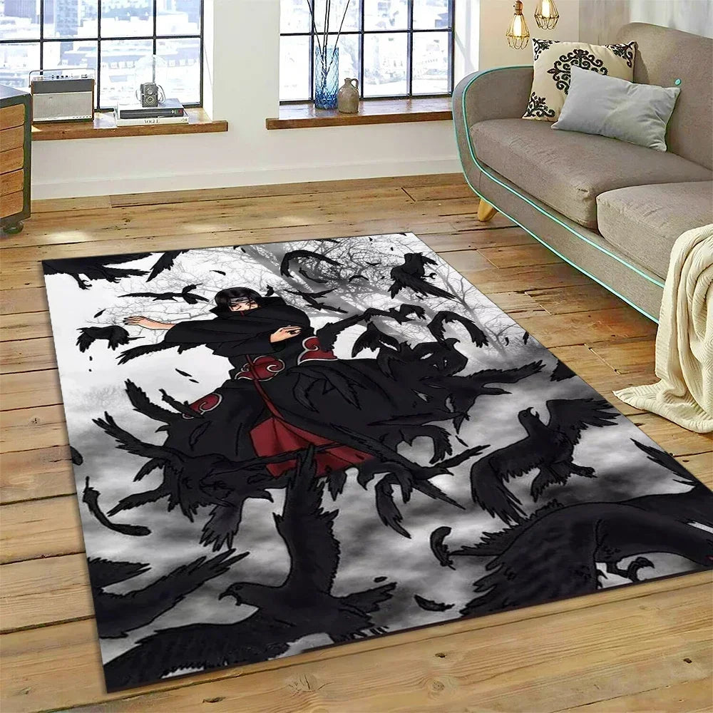 Cartoon 3D I-Itachi Japan Anime Carpet Rug for Living Room Bedroom Home Sofa Decoration,Kids Play Area Rug Non-slip Floor Mat