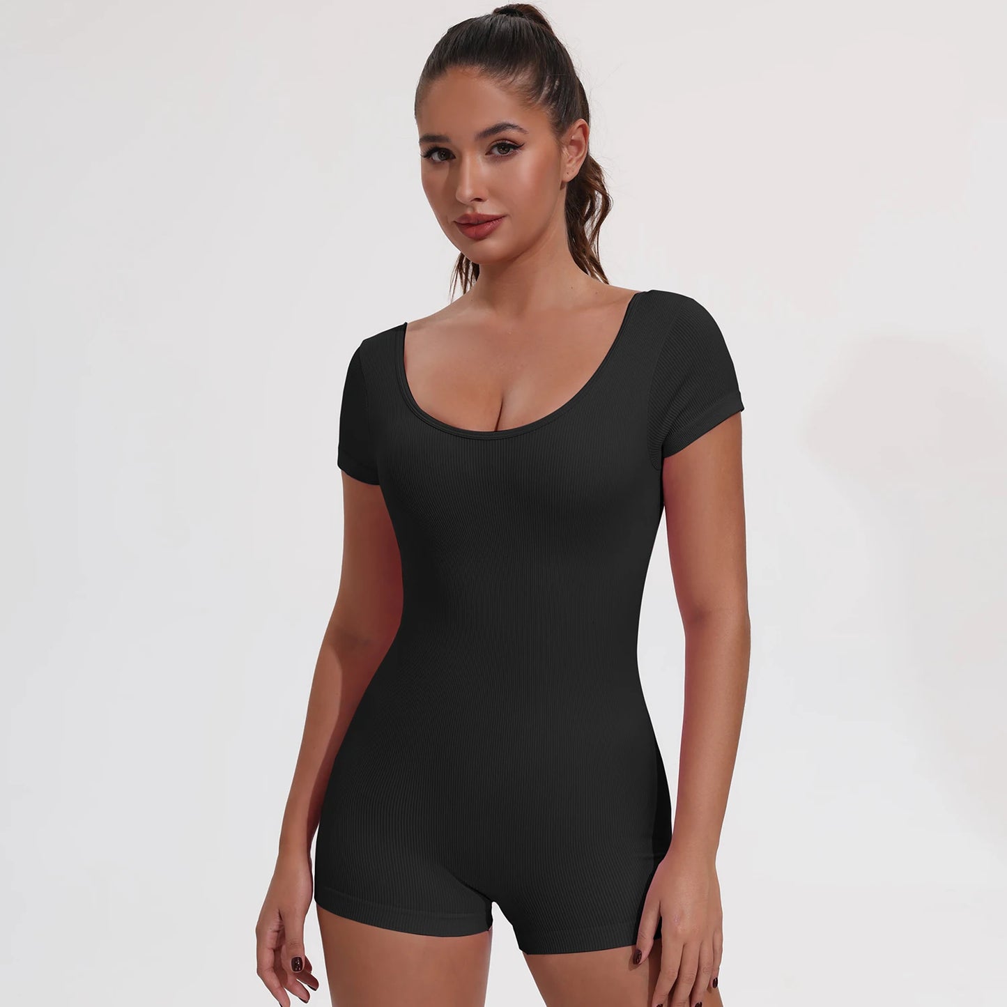 Summer Sexy Backless Sports Overalls Women Gym Rompers Sportswear Breathable Bodysuits One-Piece Suit Short Yoga Jumpsuits