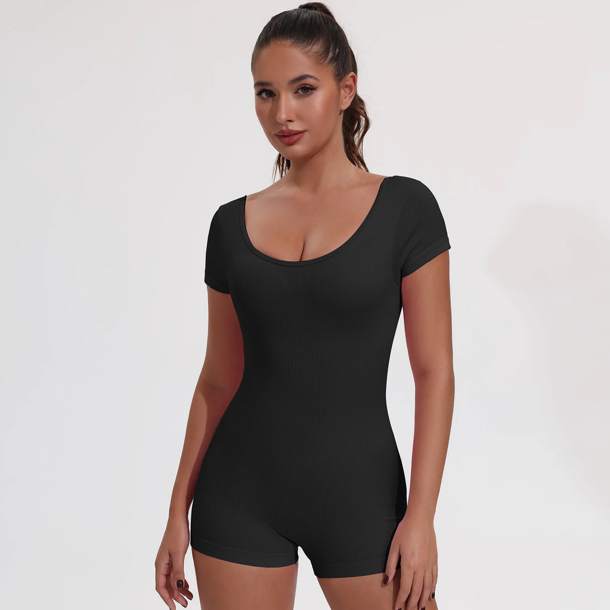 Summer Sexy Backless Sports Overalls Women Gym Rompers Sportswear Breathable Bodysuits One-Piece Suit Short Yoga Jumpsuits