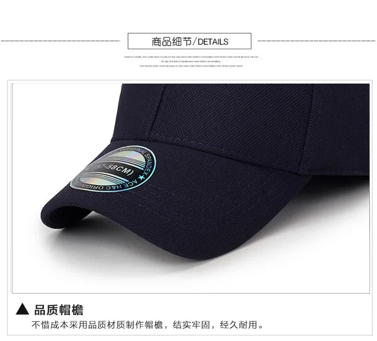 Back Closed Baseball Caps Full Closure Snapback Hats Hip Hop Hat for Men Women58-60cm Dad Hats Cap Kids Adults