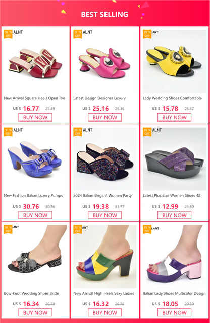 Latest Shoes Women Luxury Rhinestone Crystal Pumps 2024 New Fashion Slippers Sandals Party Low Heels Elegant Italian Women Shoes