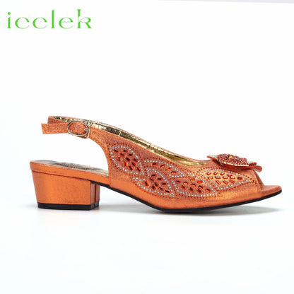 New Arrival Purple Color Women Peep Toe Sandals Shoes Matching bag Set For Mature Offices Ladies in Dress