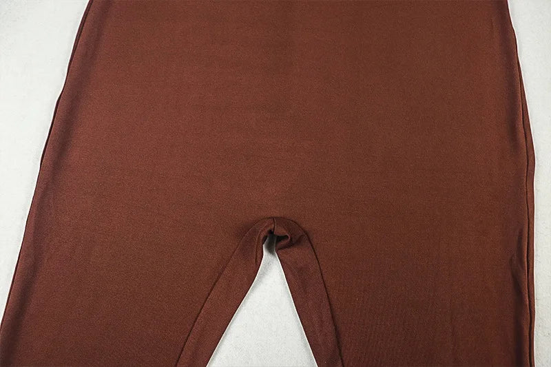 Summer Tights Jumpsuit Women Solid V-neck Backless Lace-Up Slim Stretchy Pencil Pants Calf-length Rompers Sleeveless 65001