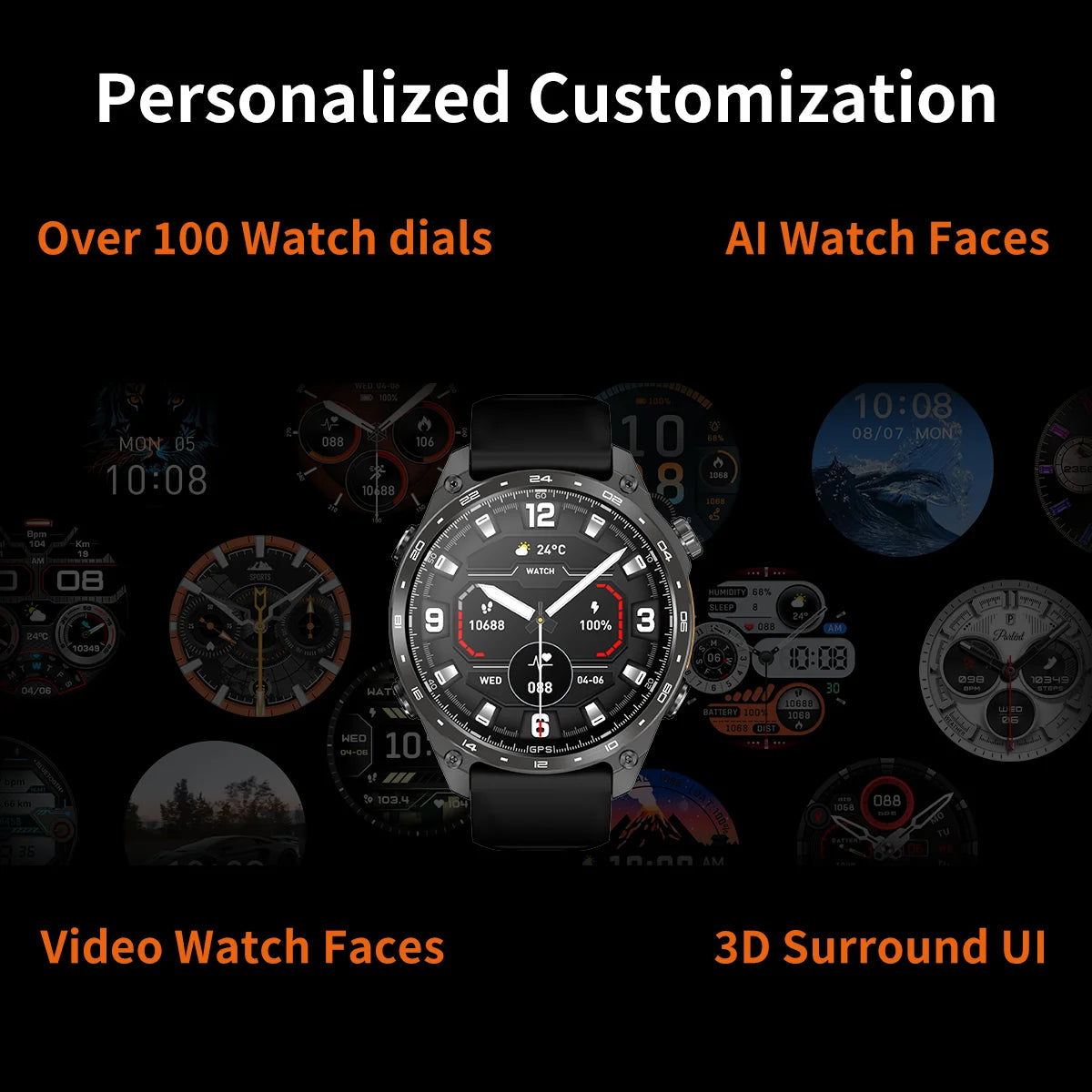 2026 HD300 Pro GPS Smart Watch for Outdoor Sports Offline Map 5.4Bluetooth Call Waterproof Health Travel Diving Smartwatch