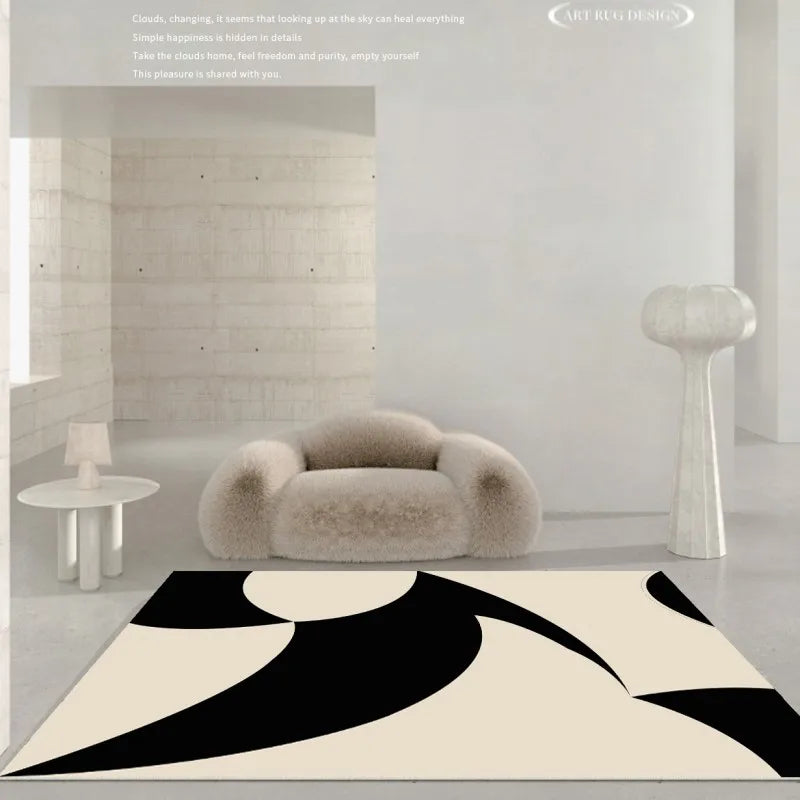 French Retro Living Room Decoration Plush Carpet Large Area Non-slip Mat Light Luxury Rugs for Bedroom Thicken Cream Lounge Rug