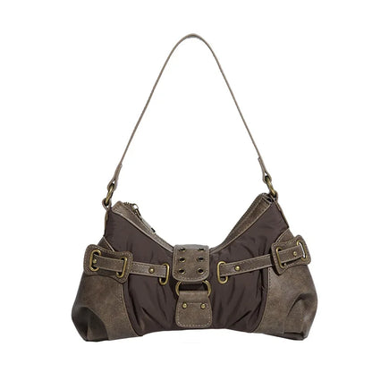 England Style Bags For Women Luxury Designer Handbags And Purses New In Polyester Vintage Rivet Small Underarm Shoulder Bag