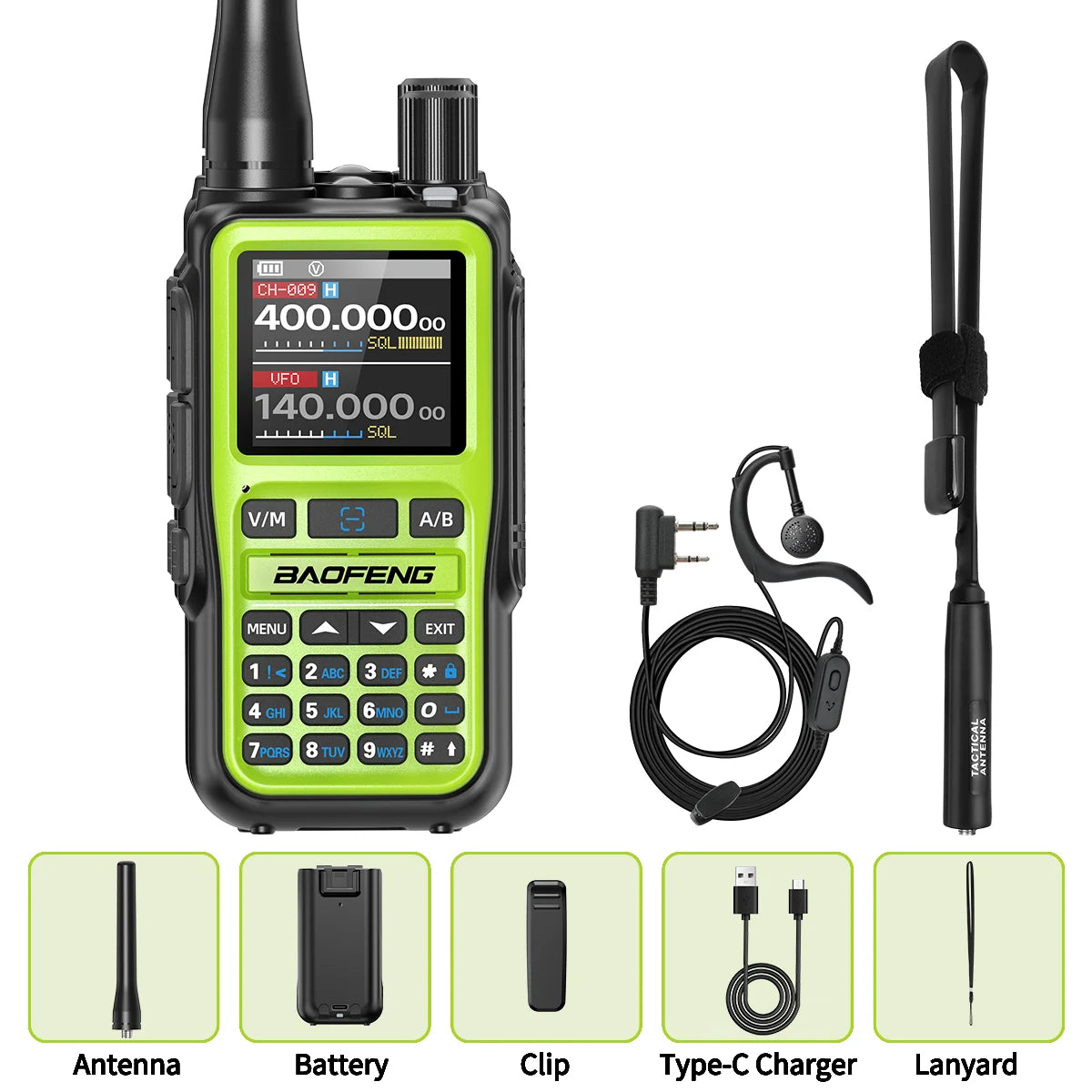 BAOFENG UV-5R Mini Walkie Talkie Multi Band Wireless Bluetooth Programming Dual PTT Type-C Charge Long Range Two Way Radio