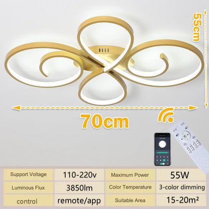 LED Ceiling Lights 110V 220V Remote Dimming  APP Modern 3 Colors Lamp  for Dining Room, Living Room Bedroom