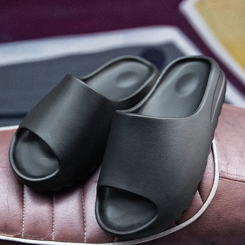 Litfun New Summer Slippers Men Soft Bottom Indoor Home Platform Sandals Fashion Beach Shoes Couple Non-Slip Bathroom Slides