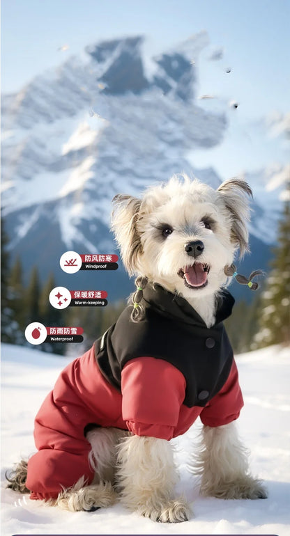 Winter Warmth Cotton Clothing for Pet Thickened Jumpsuit Coat Graphene Windproof Waterproof Pullable Dog Clothes