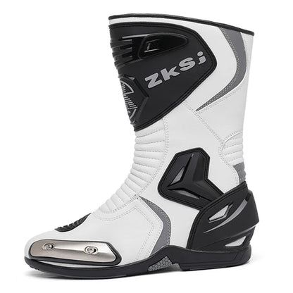 Motocross Boots Men Anti Slip Motocross Riding Boots Non-slip Wear-resistant Breathable Wind-proof Collision-proof Road Shoes