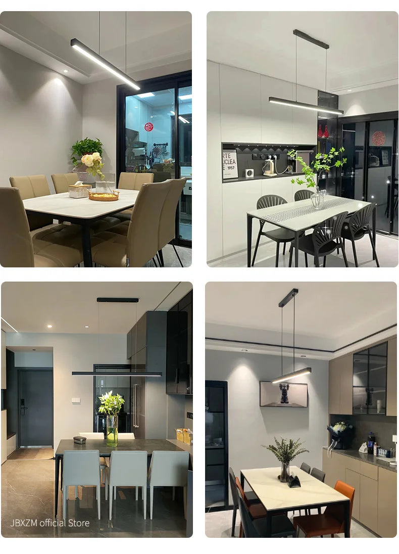 Dining Room Chandelier Dining Table Lighting Kitchen Bar Light LED Linear Lamp Restaurant Pendant Lights Modern Brief Droplight