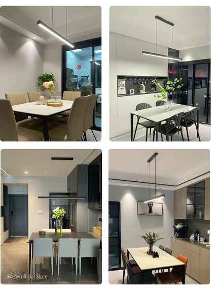 Dining Room Chandelier Dining Table Lighting Kitchen Bar Light LED Linear Lamp Restaurant Pendant Lights Modern Brief Droplight