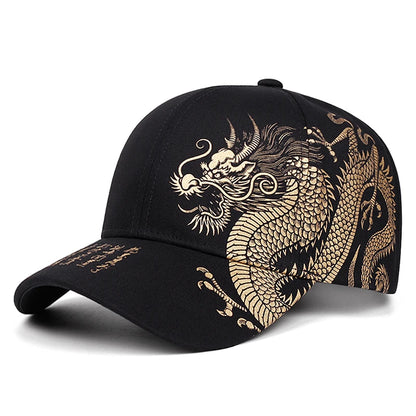 2025 Creative Personalized New Baseball Hat Dragon Printing Skateboard Hat Street Decoration Hip Hop Hat Sunshade Flat Edge Hat