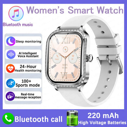 Fashion Women Diamond Watch 1.75 inch 360*360 HD Display Heart Rate Blood Oxygen Monitoring Bluetooth Call Smartwatch 2026 New
