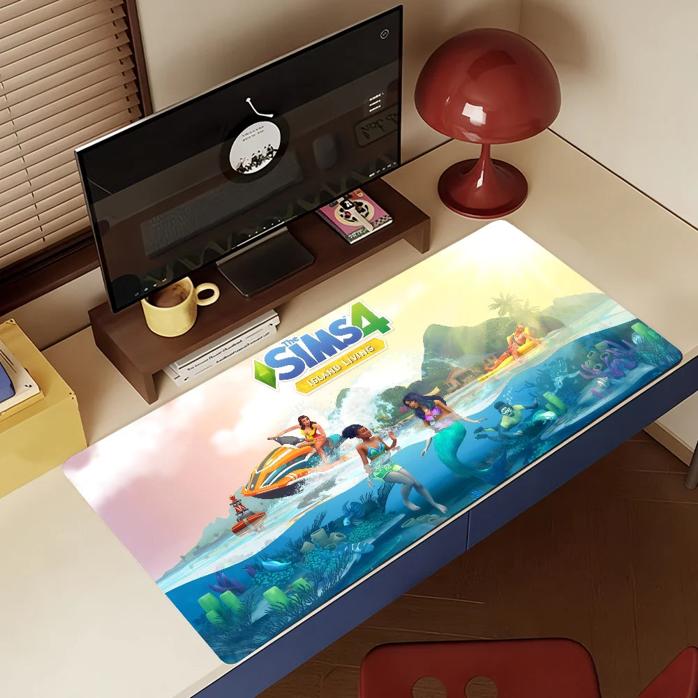 The S-Sims 4   Mouse Pad Non-slip Rubber Computer Mat Gamer Balance Decoracion Deskmat Laptop Office Large