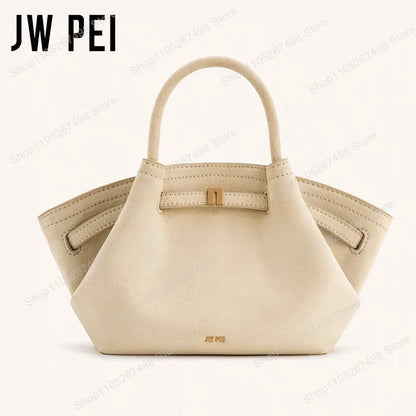 JW PEI Hana Quiet Luxury Trapeze Tote Bag Pebbled Vegan Leather Top-Handle Handbag Premium Women Shoulder Bag Fashion Messenger Purse 2026