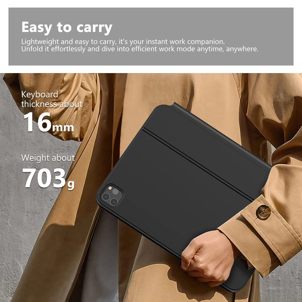 GOOJODOQ Magic Keyboard Case for iPad Pro 11 M4 iPad Air 4/5/6 Smart Pogo Pin PD18W Pass Through Charging Smart Gesture Trackpad