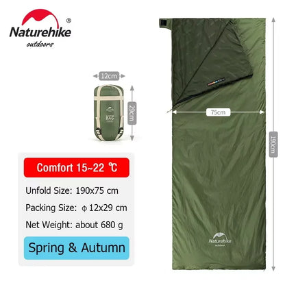 Naturehike Sleeping Bag LW180 Ultralight Cotton Sleeping Bag Waterproof Hiking Sleeping Bag Summer Outdoor Camping Sleeping Bag