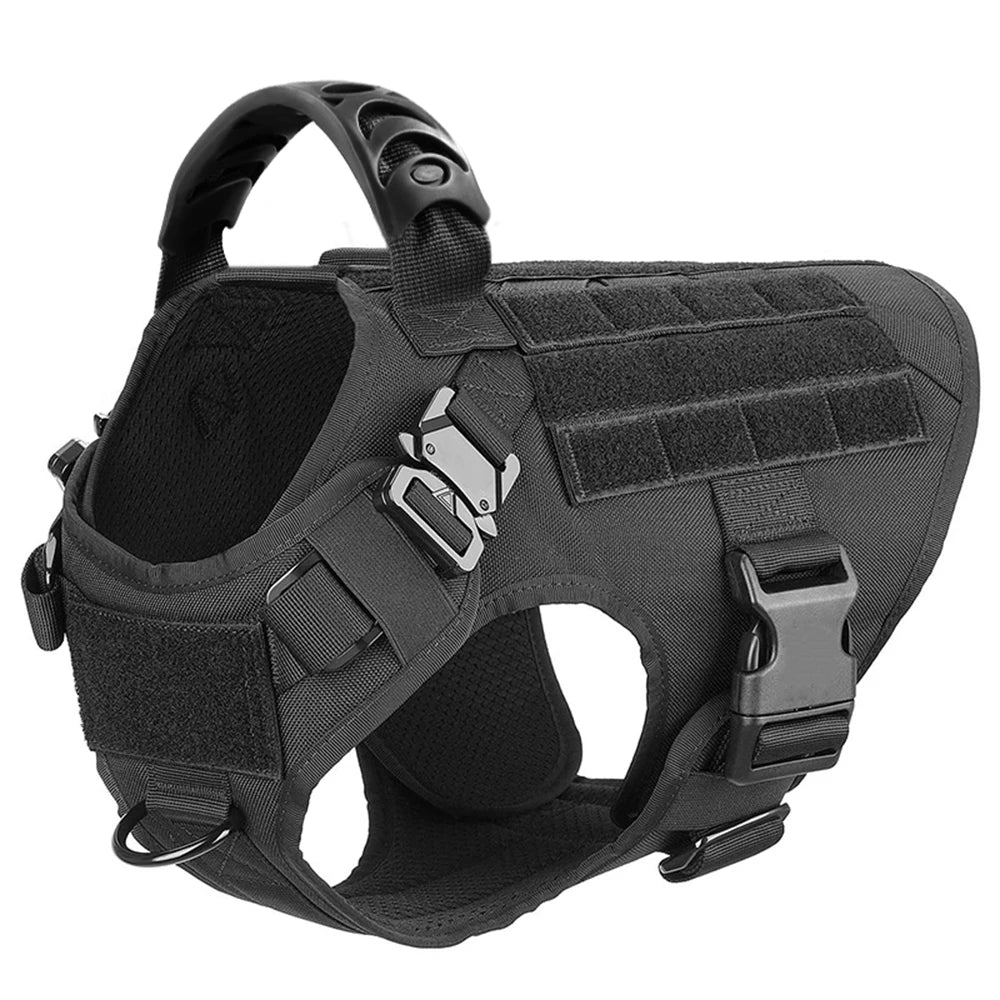 Dog Harness for Large Dogs Leash Collar Molle Pouch Military Harnesses French Bulldog Pet Tactical Training Vest Dog Accessories